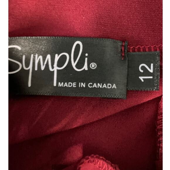 Sympli Burgundy Laser Cut Mock Neck Long Sleeve Pullover Tunic Size 12 - Picture 8 of 11